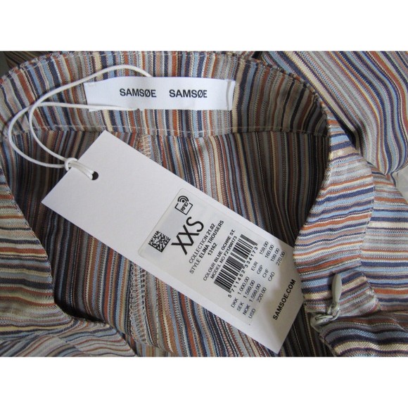 Samsoe Samsoe Multicolored Striped Wide Leg Elina Trousers Pants Size XXS NWT - Picture 8 of 8